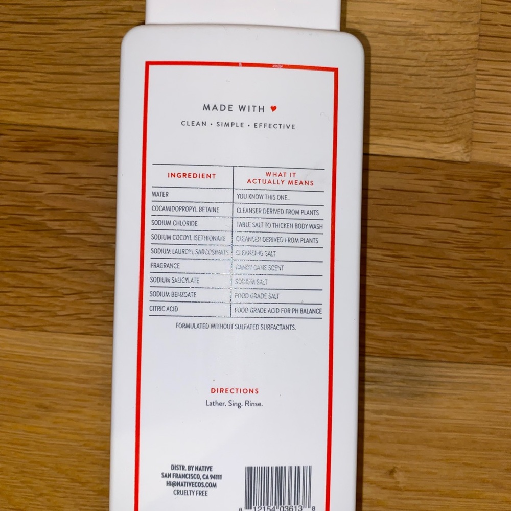 Candy Cane Native Body Wash LAST ONE Bottle 18 Fl Oz Limited Edition Holiday - Picture 2 of 6